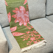 Load image into Gallery viewer, Pink &amp; Green Floral Throw
