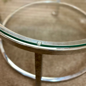 Glass Side Table w/ Casters
