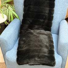 Load image into Gallery viewer, Black Faux Fur Throw
