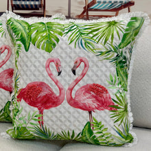 Load image into Gallery viewer, Topical Flamingo Pillow
