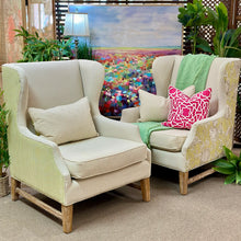 Load image into Gallery viewer, Custom Floral Back Wing Chair
