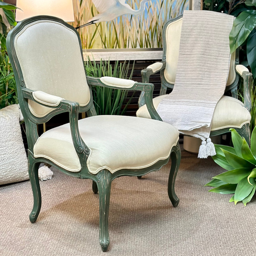 Green Framed Bergere Chair