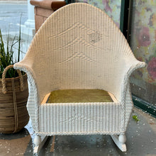 Load image into Gallery viewer, White Wicker Rocking Chair
