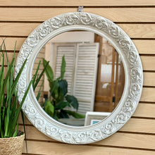 Load image into Gallery viewer, White Ornate Circle Mirror
