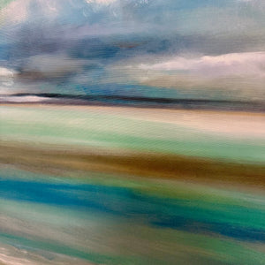 Turquoise Cloudy Landscape Art