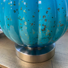Load image into Gallery viewer, Aqua &amp; Gold Fluted Lamp
