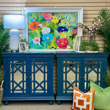 Load image into Gallery viewer, 2DR Distressed Blue Cabinet
