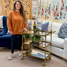 Load image into Gallery viewer, Brass Metal Bar Cart
