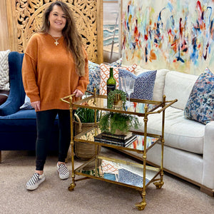 Brass Metal Bar Cart