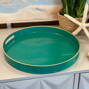 Green/Gold Round Tray