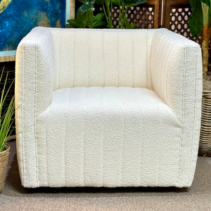 Boucle Channel Swivel Chair