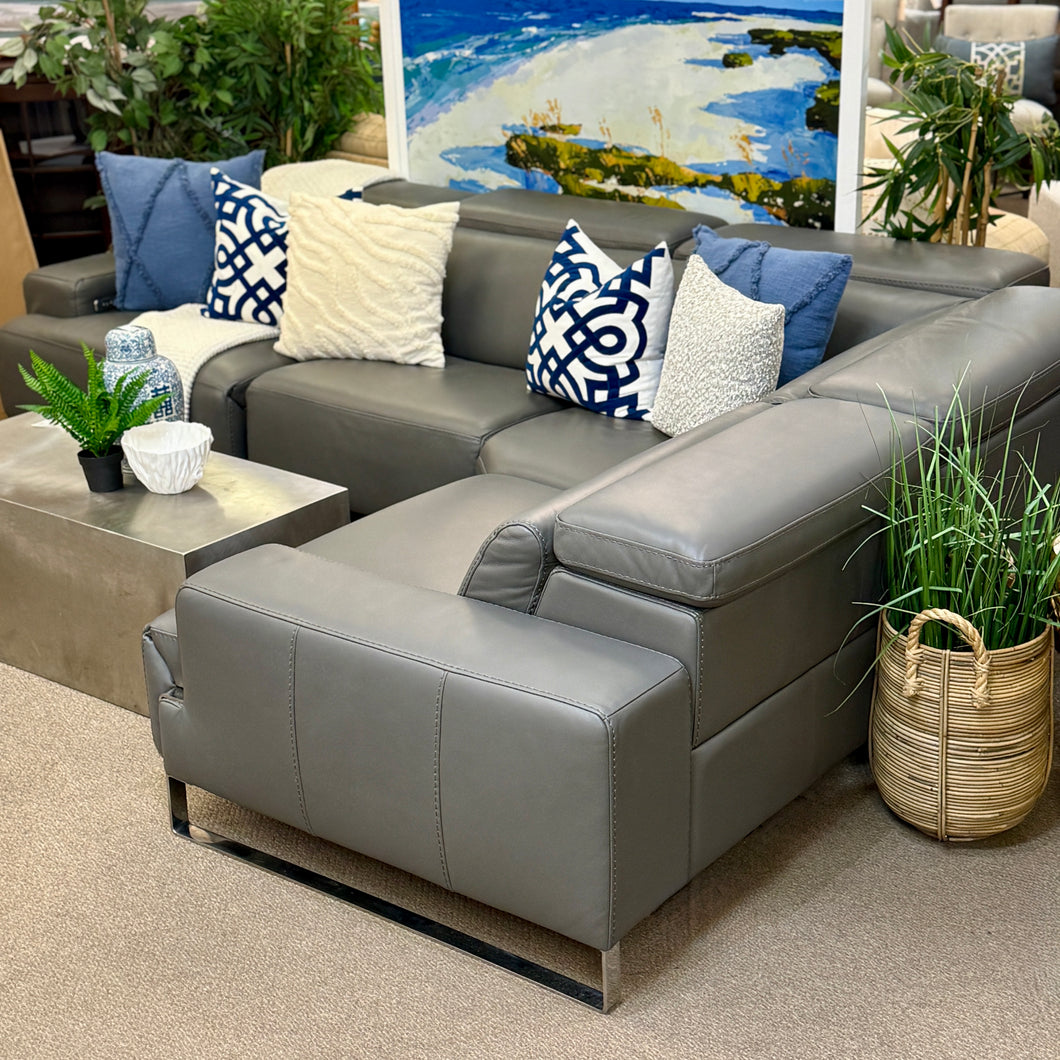 4PC Italian Leather Reclining Sectional