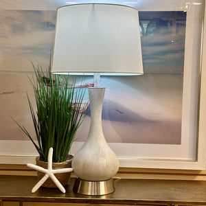 White Washed Resin Lamp