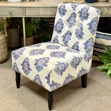 Load image into Gallery viewer, Blue &amp; Ivory Slipper Chair
