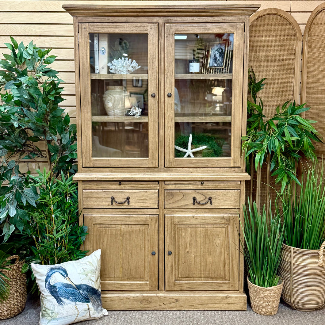 Wood Cabinet w/ Hutch