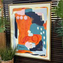 Load image into Gallery viewer, Orange &amp; Navy Hand Painted Abstract

