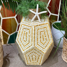 Load image into Gallery viewer, Gold/Ivory Geometric Stool
