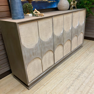 3DR Taupe & Cane Cabinet