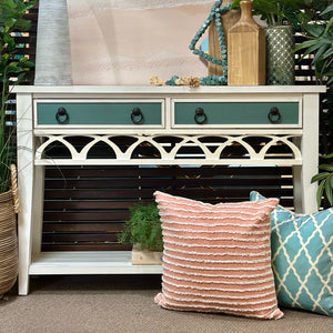 2DRW Teal/Ivory Console
