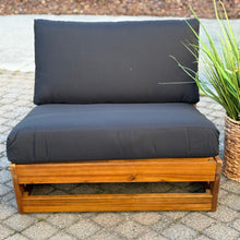 Load image into Gallery viewer, 4PC Wood/Black Outdoor Seating Set

