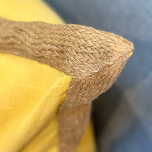 Load image into Gallery viewer, Yellow Down Pillow Jute Trim
