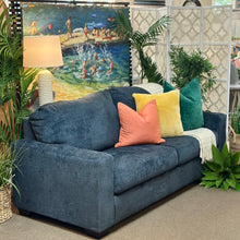 Load image into Gallery viewer, Blue Chenille Sleeper Sofa
