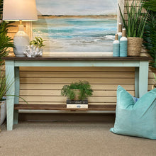 Load image into Gallery viewer, Aqua &amp; Wood Console
