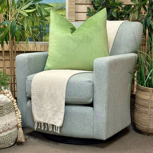 Sage Pinstripe Swivel Glider