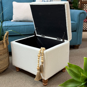 White Storage Ottoman