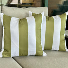 Load image into Gallery viewer, Green Striped Outdoor Pillow
