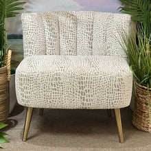 Load image into Gallery viewer, Taupe/Ivory Animal Print Chair
