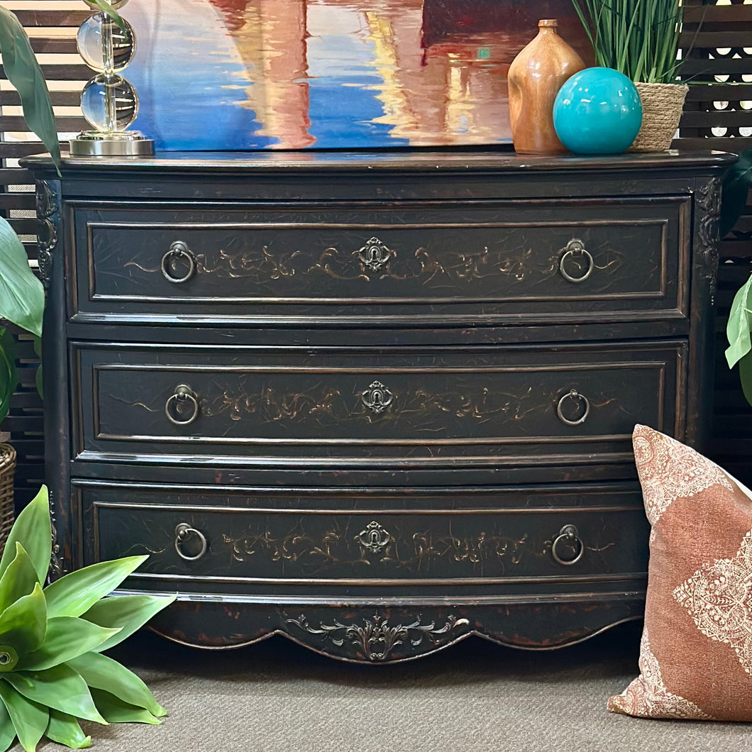 Carved Black Chest