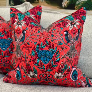Magenta Animal Print Down Pillow