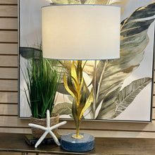 Load image into Gallery viewer, Gold Metal Leaf Lamp

