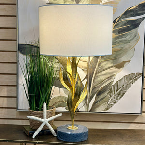 Gold Metal Leaf Lamp