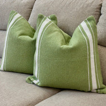 Load image into Gallery viewer, Green/White Striped Down Pillow
