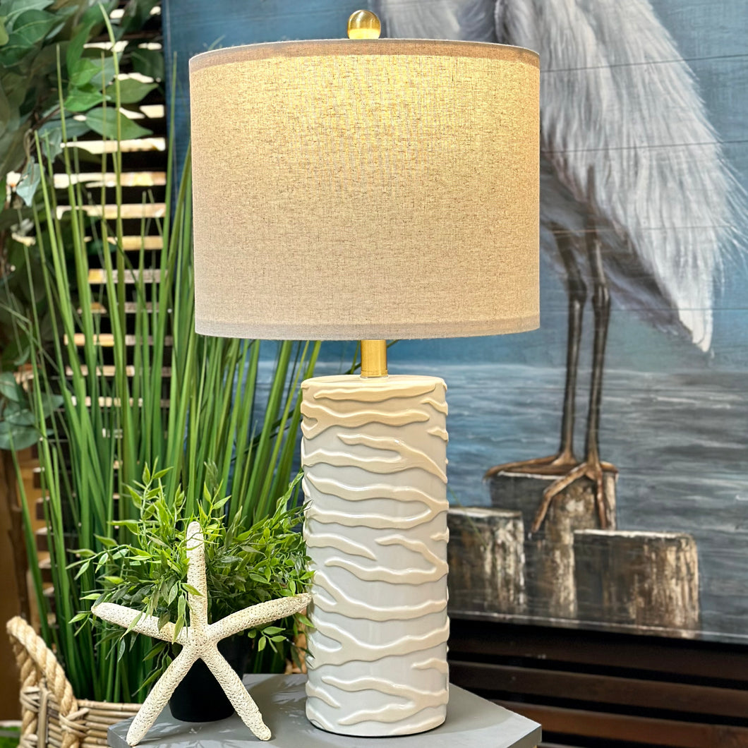 Ivory Textured Ceramic Lamp