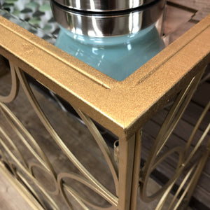 Gold Console w/ Mirrored Top