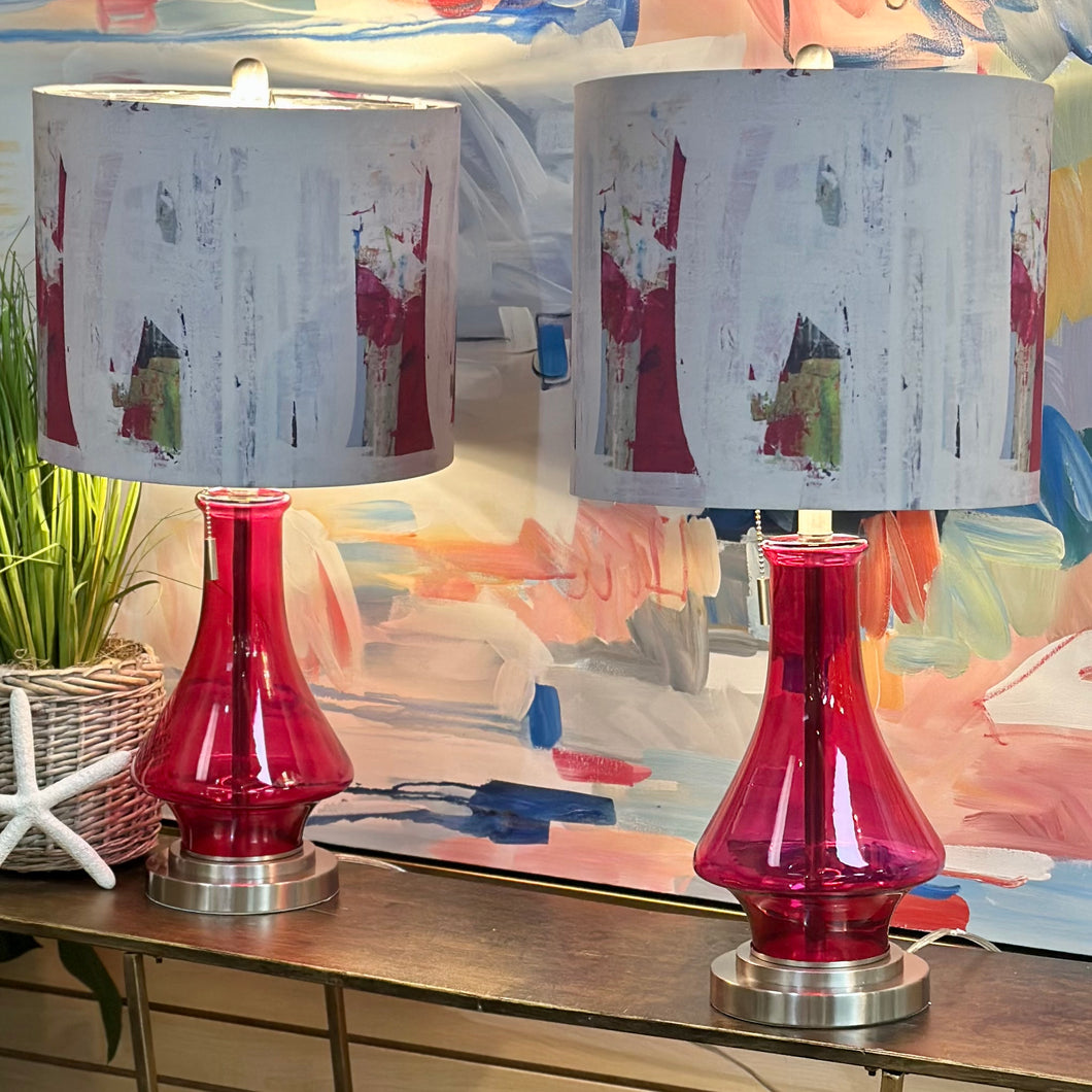 Pink Glass Lamp