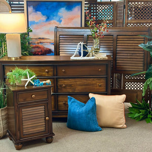 Wooden 6DRW Dresser w/ Mirror