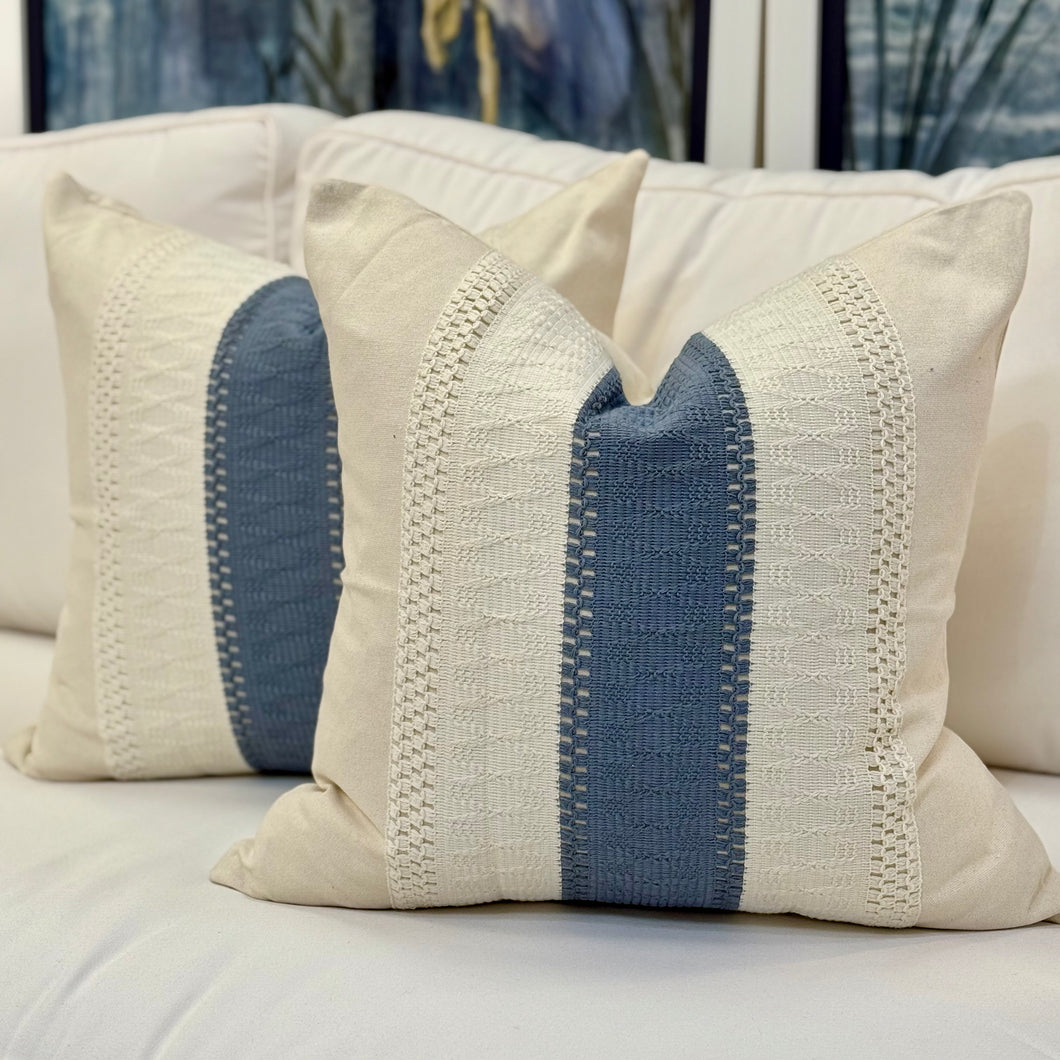 Blue/Ivory Down Pillow