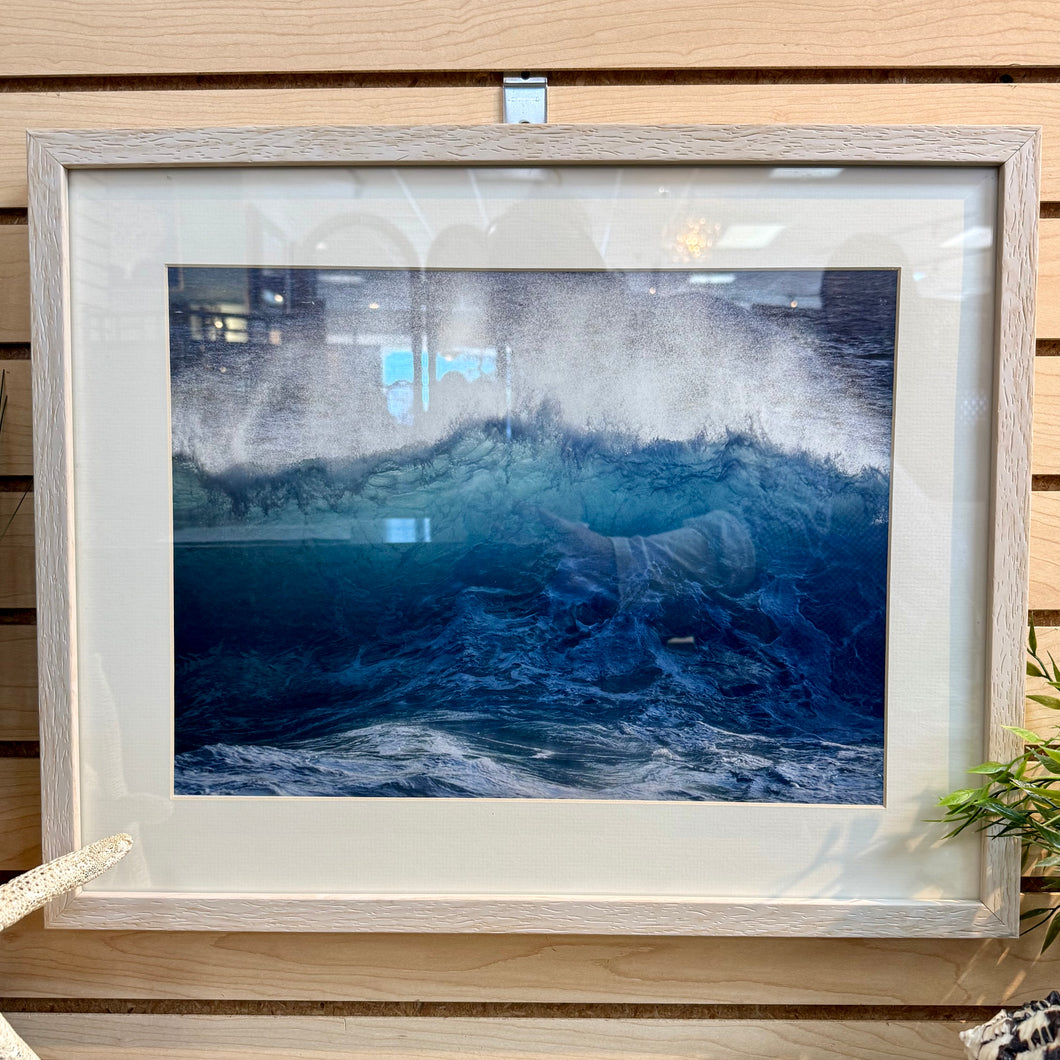 Framed Blue Abstract Art