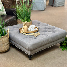 Load image into Gallery viewer, Grey Square Ottoman
