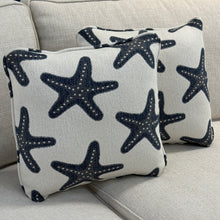 Load image into Gallery viewer, Navy Starfish Pillow
