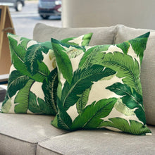 Load image into Gallery viewer, Green Hue Palm Outdoor Pillow
