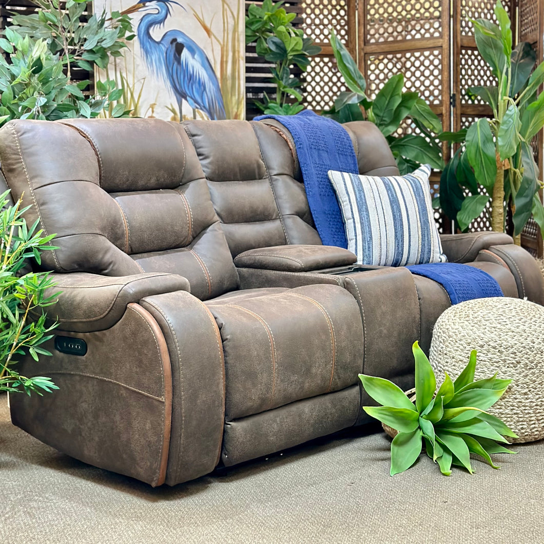 Brown Reclining Loveseat