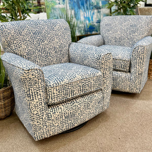 Blue & White Swivel Glider