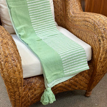 Load image into Gallery viewer, Pastel Green/White Throw

