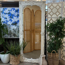 Load image into Gallery viewer, White Ornate Floor Mirror
