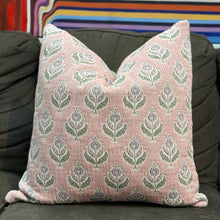 Load image into Gallery viewer, Pink/Green Floral Down Pillow
